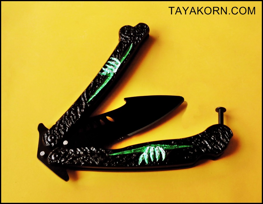 มีดซ้อมควง เดอะโครว์อีกาดำ The Crow Balisong Trainer Knife