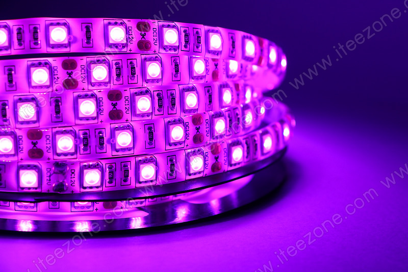 LED Strip เส้น ม้วน 5 เมตร สีชมพู (กันน้ำ IP65)