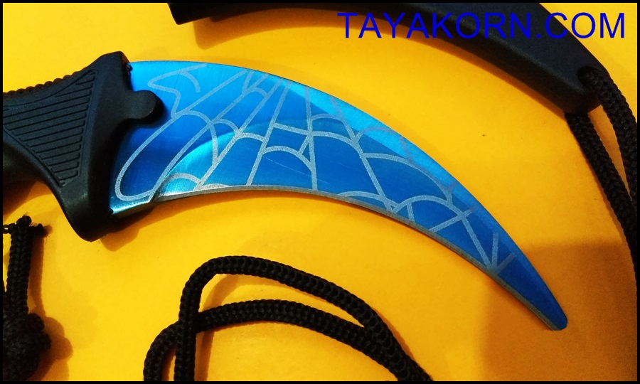 มีดซ้อมควง คารัมบิตบลูสไปเดอร์ Blue Spyder Karambit Trainer Knife TKKB-BS9TR