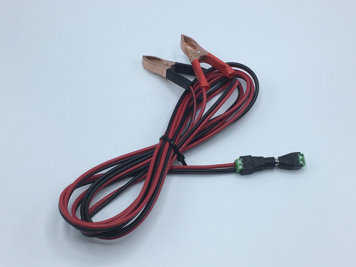 คีบแบตเตอรี่ 1sq.mm. ความยาว 3 เมตร + แจ็ค DC ตัวผู้ และ ตัวเมีย