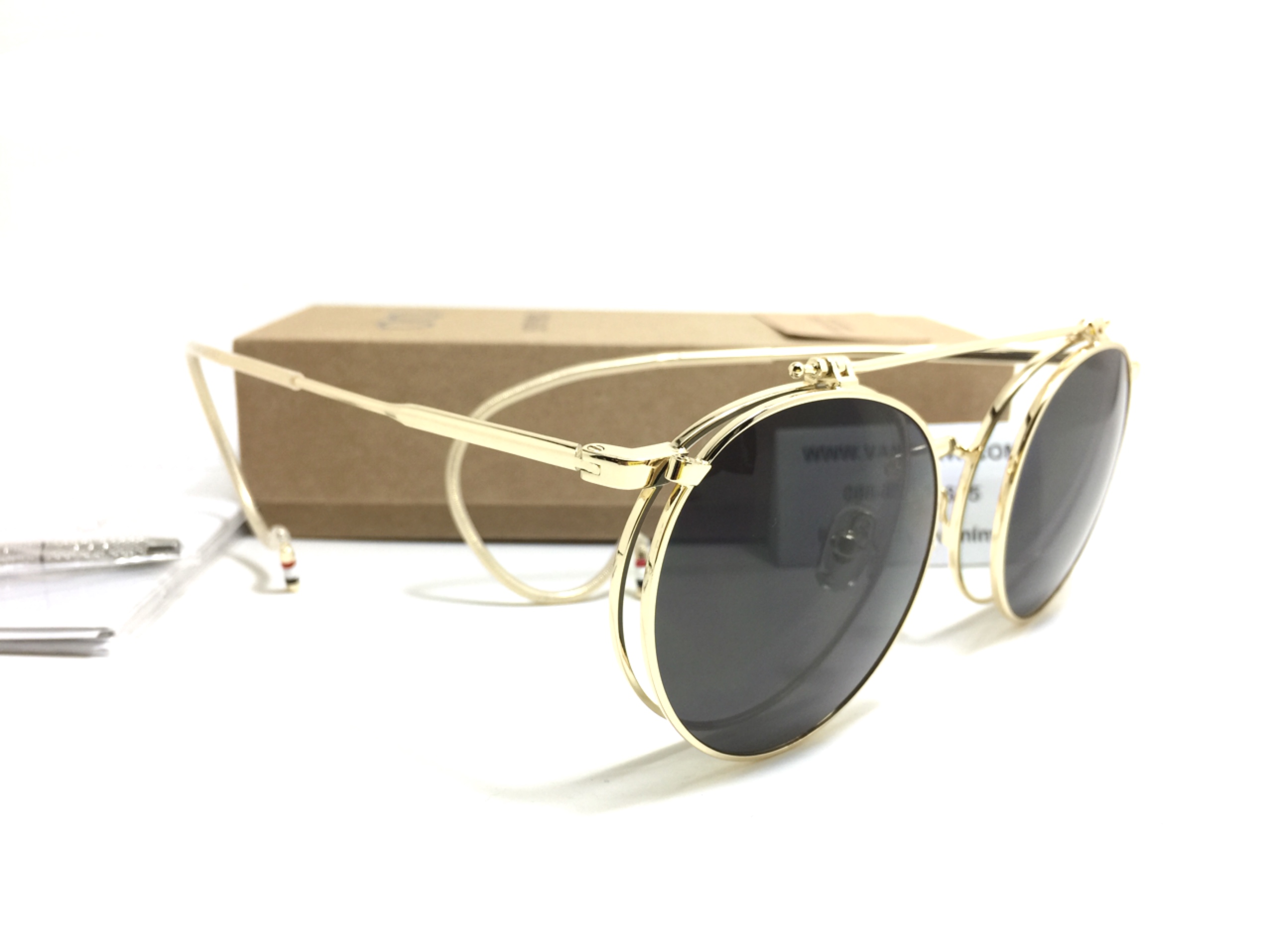 แว่นกันแดดวินเทจ Sisyphus Eyewear Clip-on รุ่น S861 <ทอง>