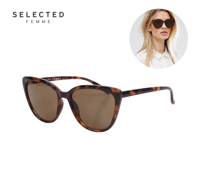 แว่นกันแดดผู้หญิง Selected Femme Tortoiseshell Brownanimal Appealing Womens Sunglasses (ลายกระ)