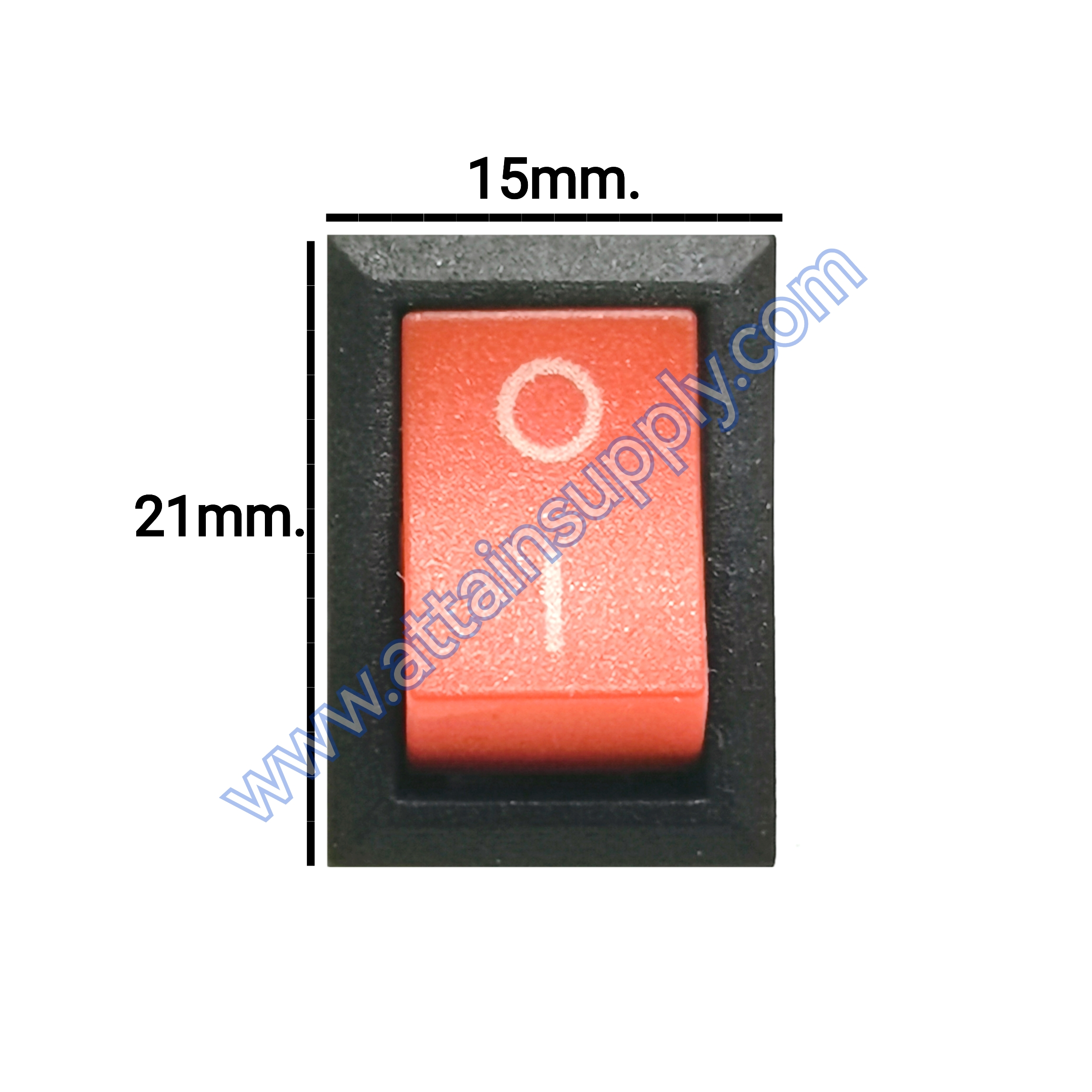 สวิทช์ IOเหลี่ยมเล็ก 2ขา/ไม่มีไฟ-สีแดง