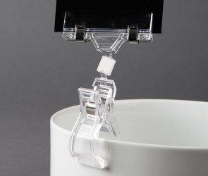 คลิบพลาสติก หนีบป้าย B1 (SIGN HOLDER) ตัวสั้น 10cm. พลาสติก ใส ชิ้น