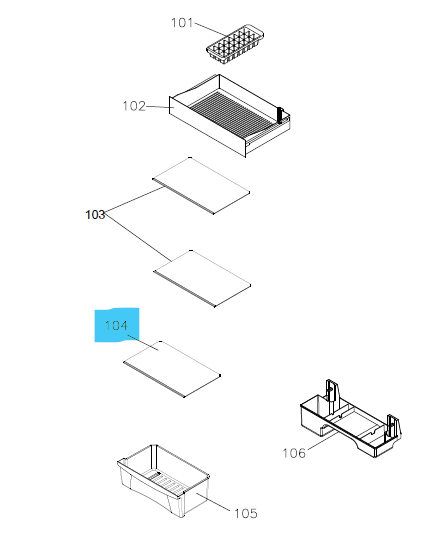 ชั้นวางของ ภายในตู้เย็น Haier รุ่น HR-DMBX15 #104 รหัส 2MK22203061520N