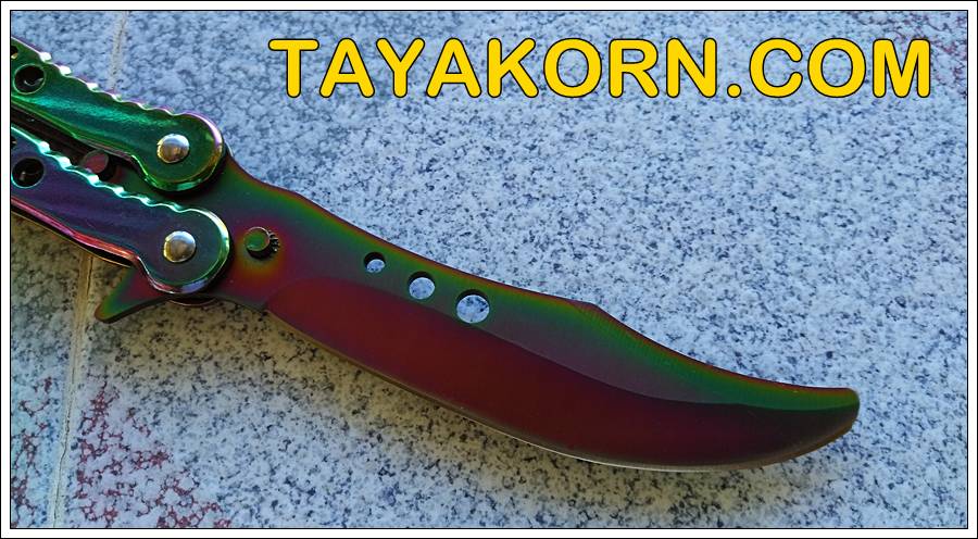 มีดซ้อมควง อีเอสโก บาลิซอง ES GO Rainbow Balisong Trainer Knife TKBS-ES1TR