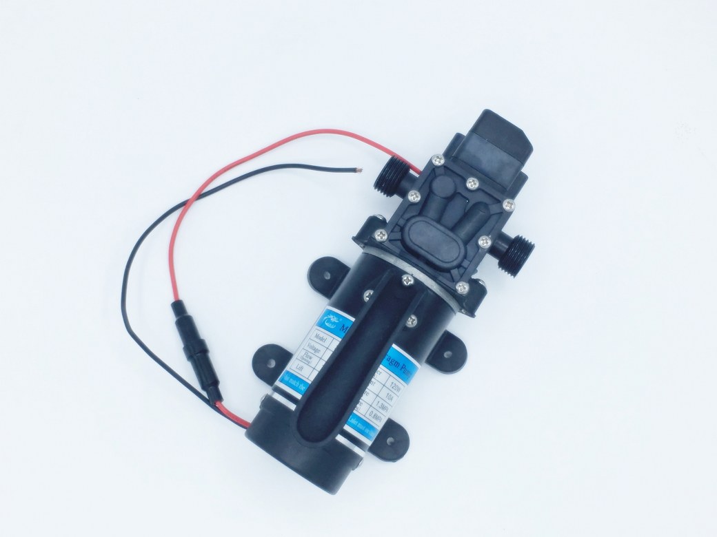 SKU-850 เครื่องพ่นหมอก ปั๊มน้ำ DC24V GREEN-09 แรงดัน 13 บาร์ แบบเกลียวนอก 1/2" มีสวิตช์แรงดันอัตโนมัติ