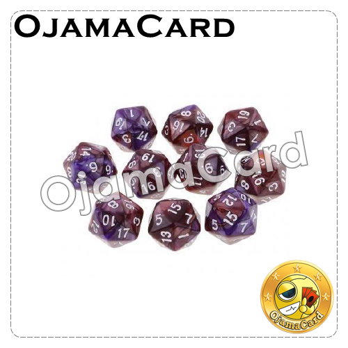 20MM 20 Sided Dice Block — Opaque : Purple Coffee「1 Dice」