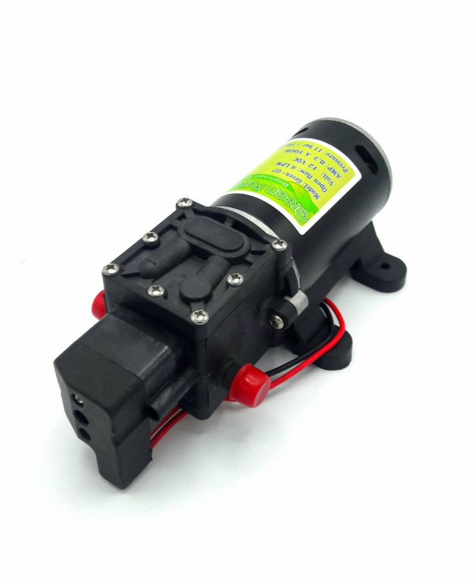 ปั๊มน้ำ ปั๊มพ่นยา DC12V รุ่น GREEN-07 แรงดัน 11 บาร์ แบบเสียบสาย 3/8" SKU-515
