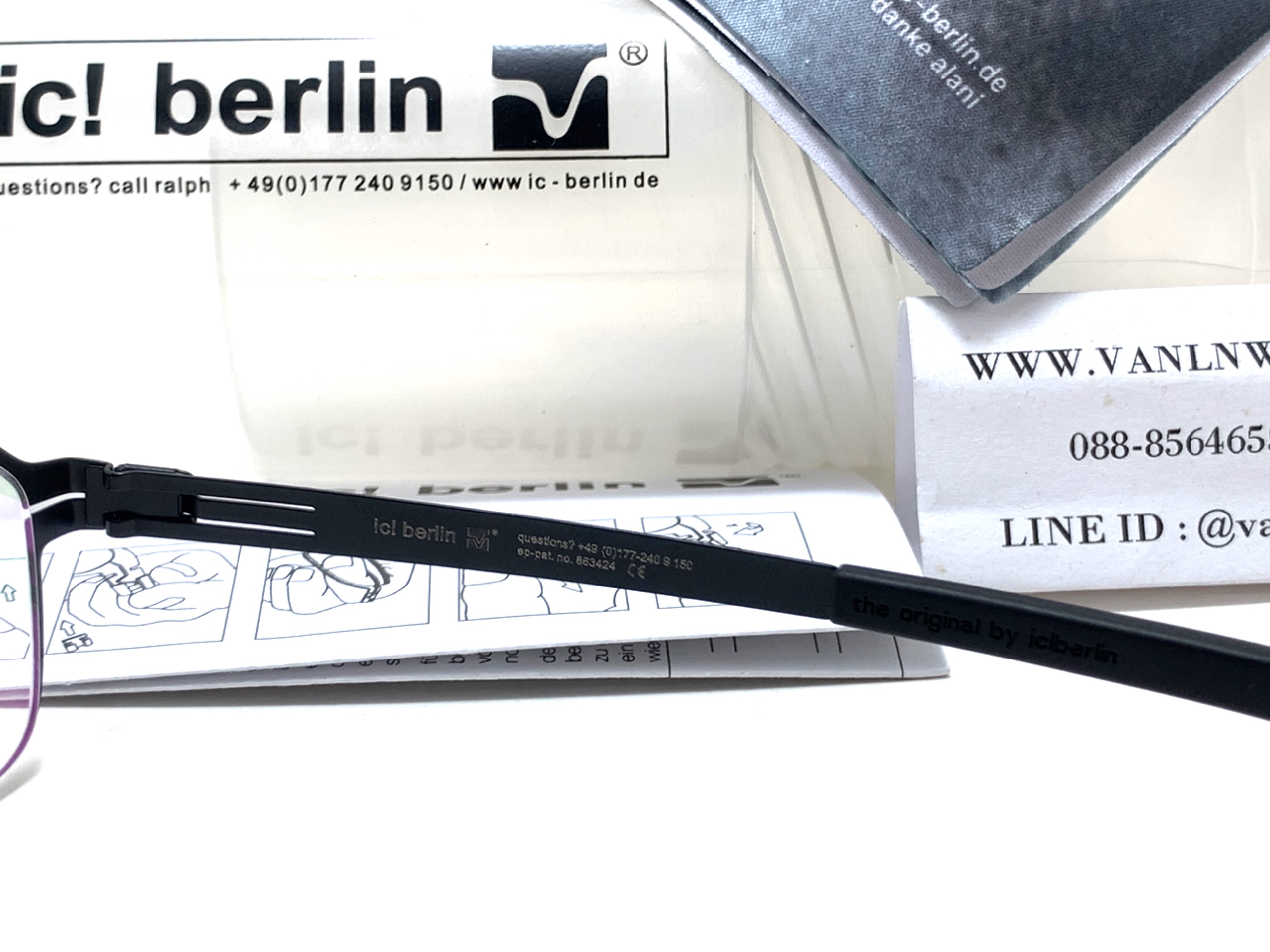 แว่นสายตา ic berlin model grimsel black 55-17 <ดำ>