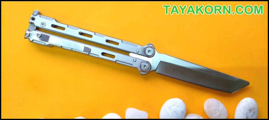 มีดซ้อมควง ไวท์มาซามุ White Masamu Balisong Trainer Knife TKBS-MM889TR