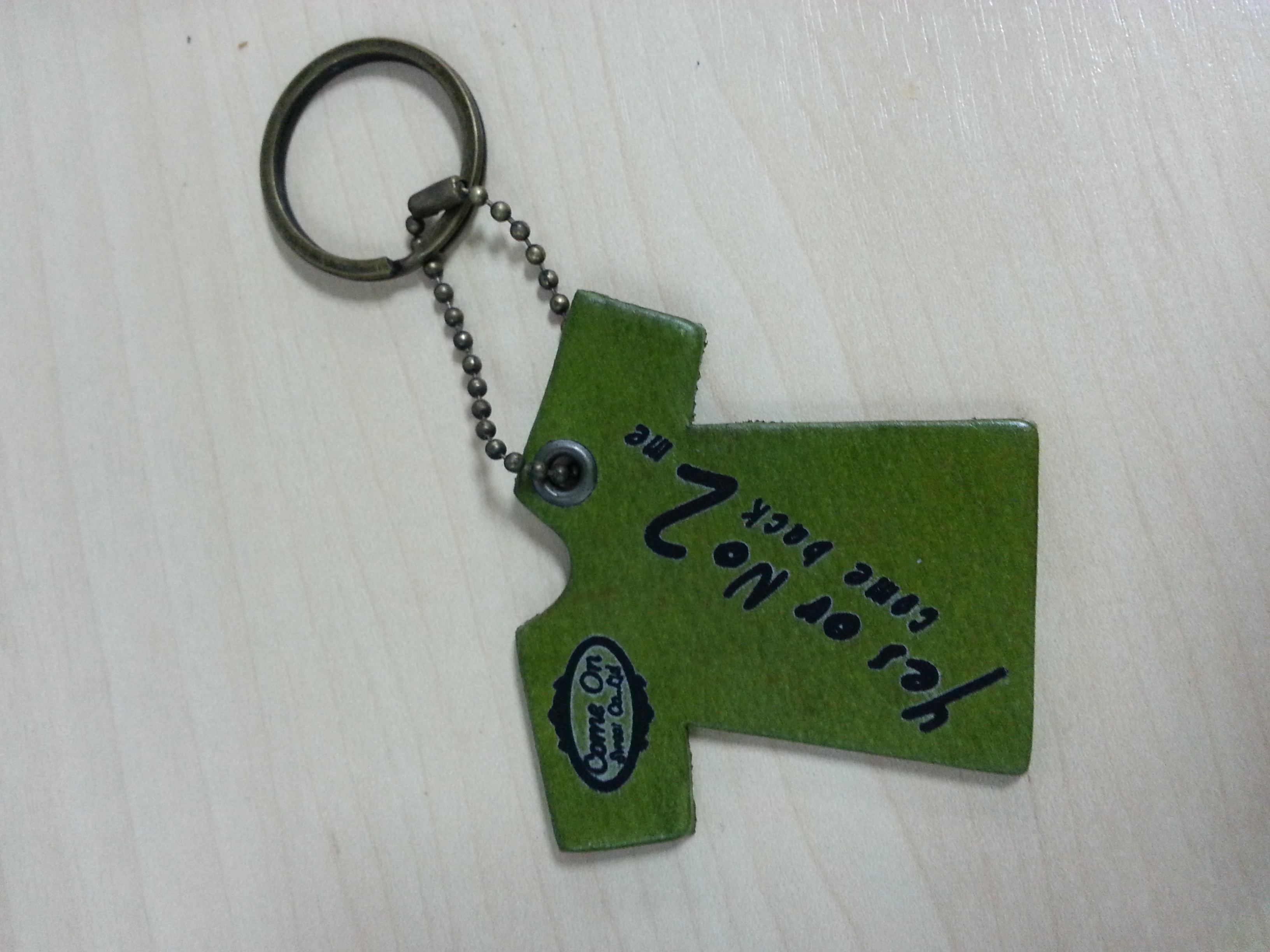 พวงกุญแจ Yes or no 2 หนังแท้