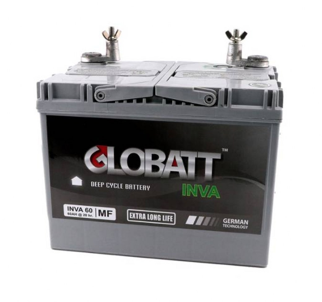 แบตเตอรี่ดีพไซเคิล ( Battery Deep cycle ) 60Ah 12V ยี่ห้อ GLOBATT ( INVA )