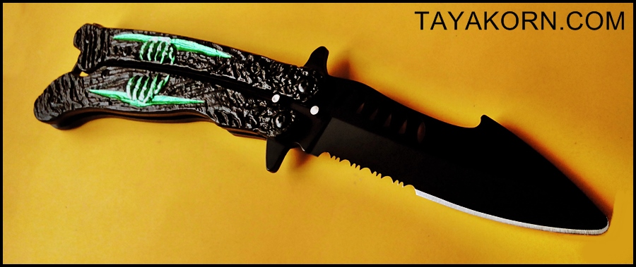 มีดซ้อมควง เดอะโครว์อีกาดำ The Crow Balisong Trainer Knife