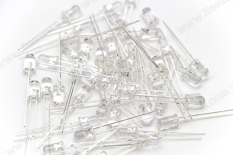 หลอดไฟ LED สีชมพู กระเปาะใส 5mm Super Bright