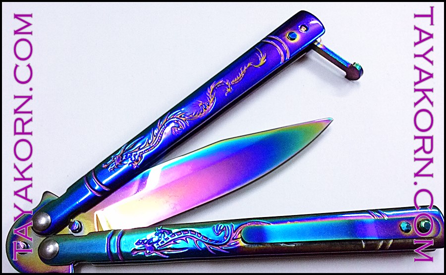 มีดควง บาลีซองเรนโบว์ดราก้อน Rainbow Dragon Balisong TKBS-DG7