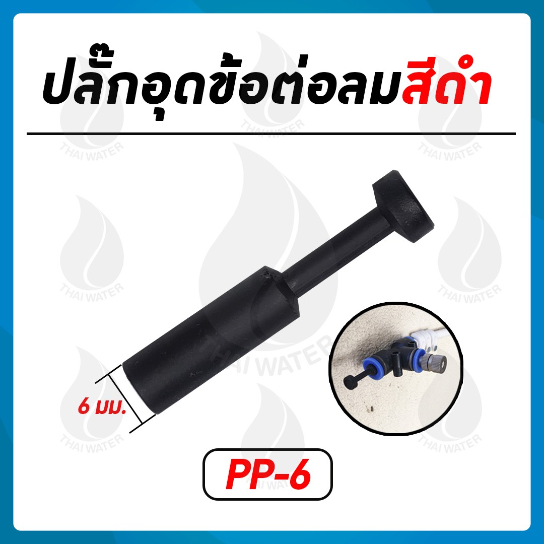 03-PP-6-BK PP-6 ปลั๊กอุดข้อต่อ 6 มม. ( 1/4" ) สีดำ SKU-854