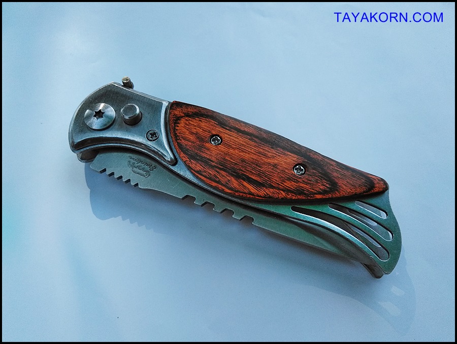 มีดสปริง ไพน์วู้ด แบบบี PineWood B Folding spring Knife TKFD-PW2