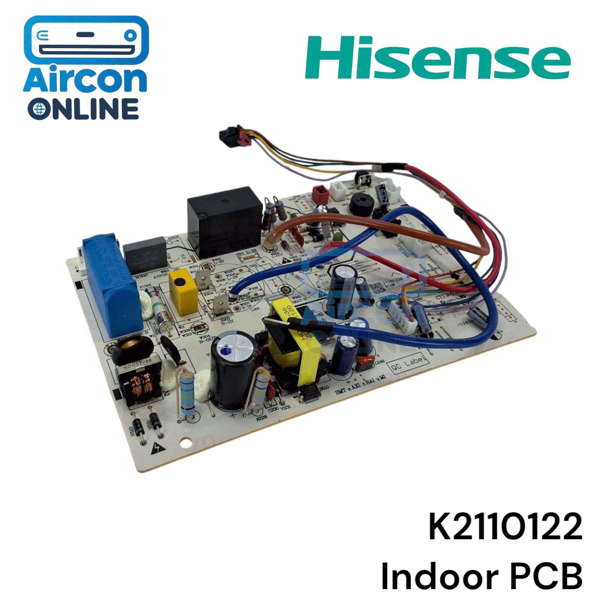 Indoor PCB แอร์ HISENSE รุ่น AS-10TR4YE00 รหัส K2110122 ของแท้ ใหม่ มือ 1