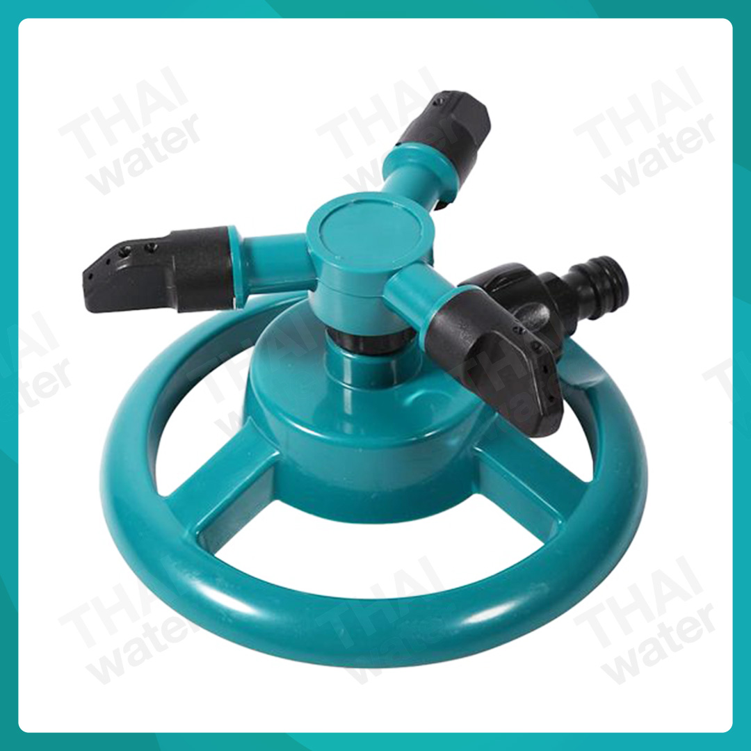 05-SP-01-DGR SP-1 สปริงเกอร์รดน้ำต้นไม้หมุนรอบทิศทาง 360 องศา 3 แขน พร้อมฐาน สีเขียวเข้ม