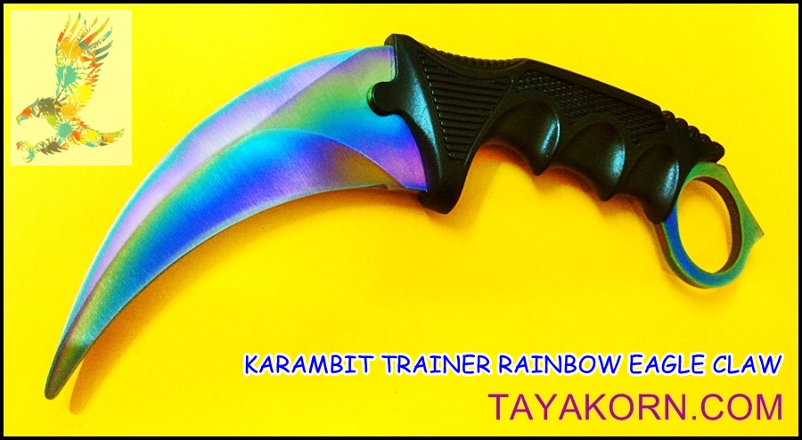 มีดซ้อมควง คารัมบิตเรนโบว์อีเกิ้ลคลอ( Eagle Claw ) Rainbow Eagle Claw Karambit TRAINER Knife TKKB-BS7779TR
