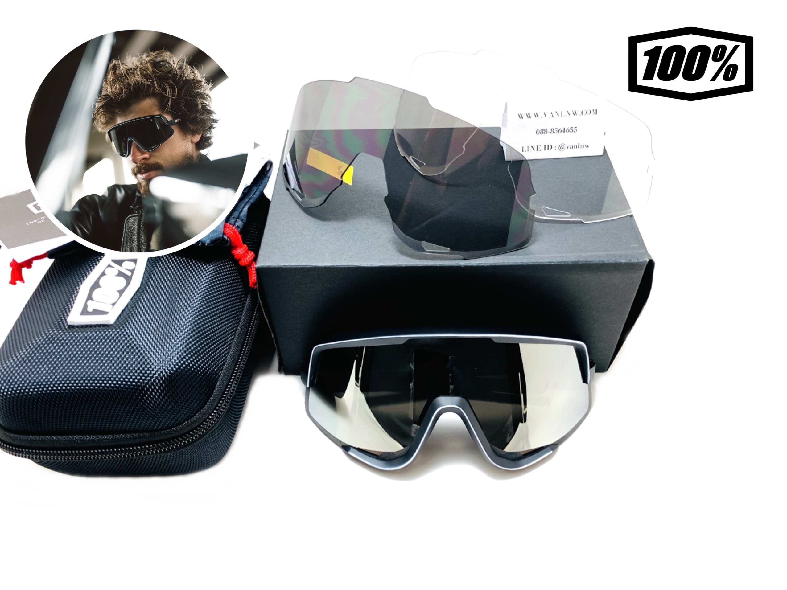 แว่นกันแดด แว่นปั่นจักรยาน 100% Speedcraft Glendale <Soft Tact Black Smoke Lens> รุ่นใหม่ล่าสุด