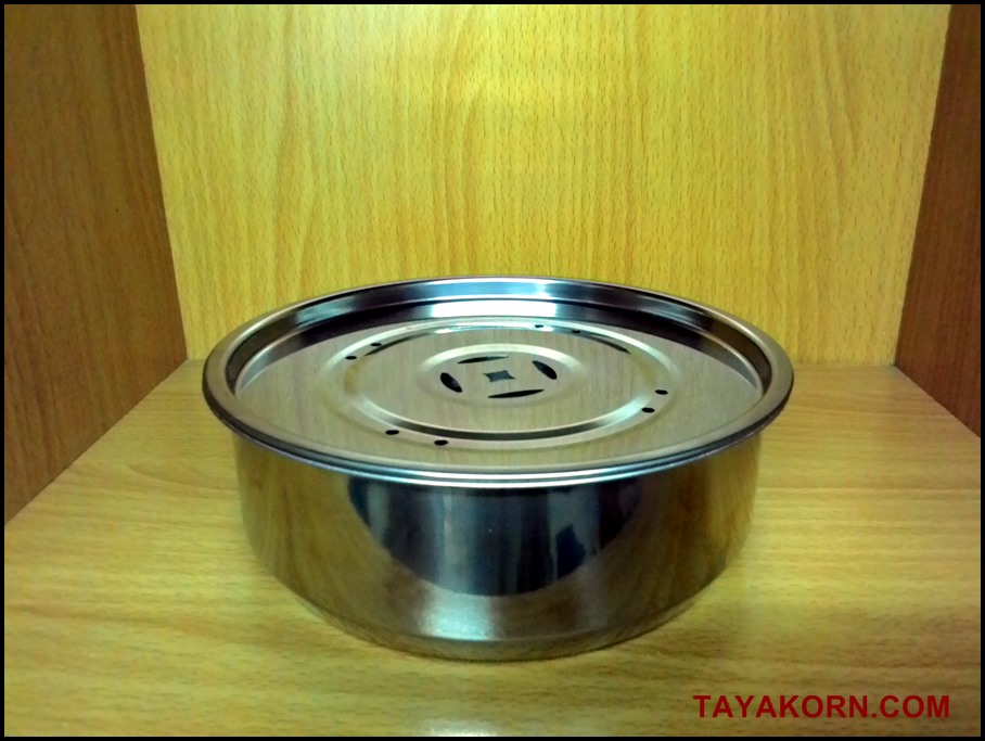 ถาดสแตนเลสรองน้ำชา ขนาด 19 ซม. Stainless Tea Tray O1