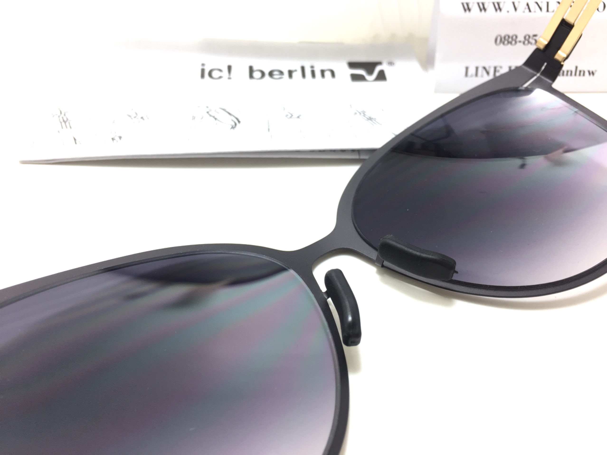 แว่นกันแดด ic berlin model craauante black/Gold 61-14 <ทอง>