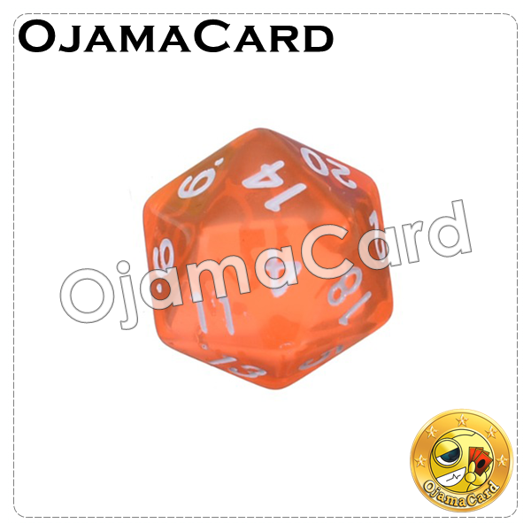 20MM 20 Sided Dice Block — Transparent : Orange「1 Dice」