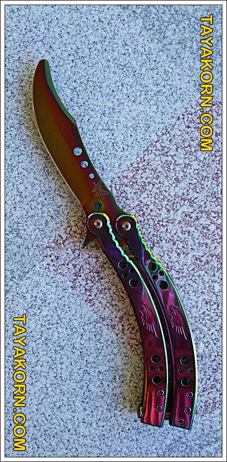 มีดซ้อมควง อีเอสโก บาลิซอง ES GO Rainbow Balisong Trainer Knife TKBS-ES1TR