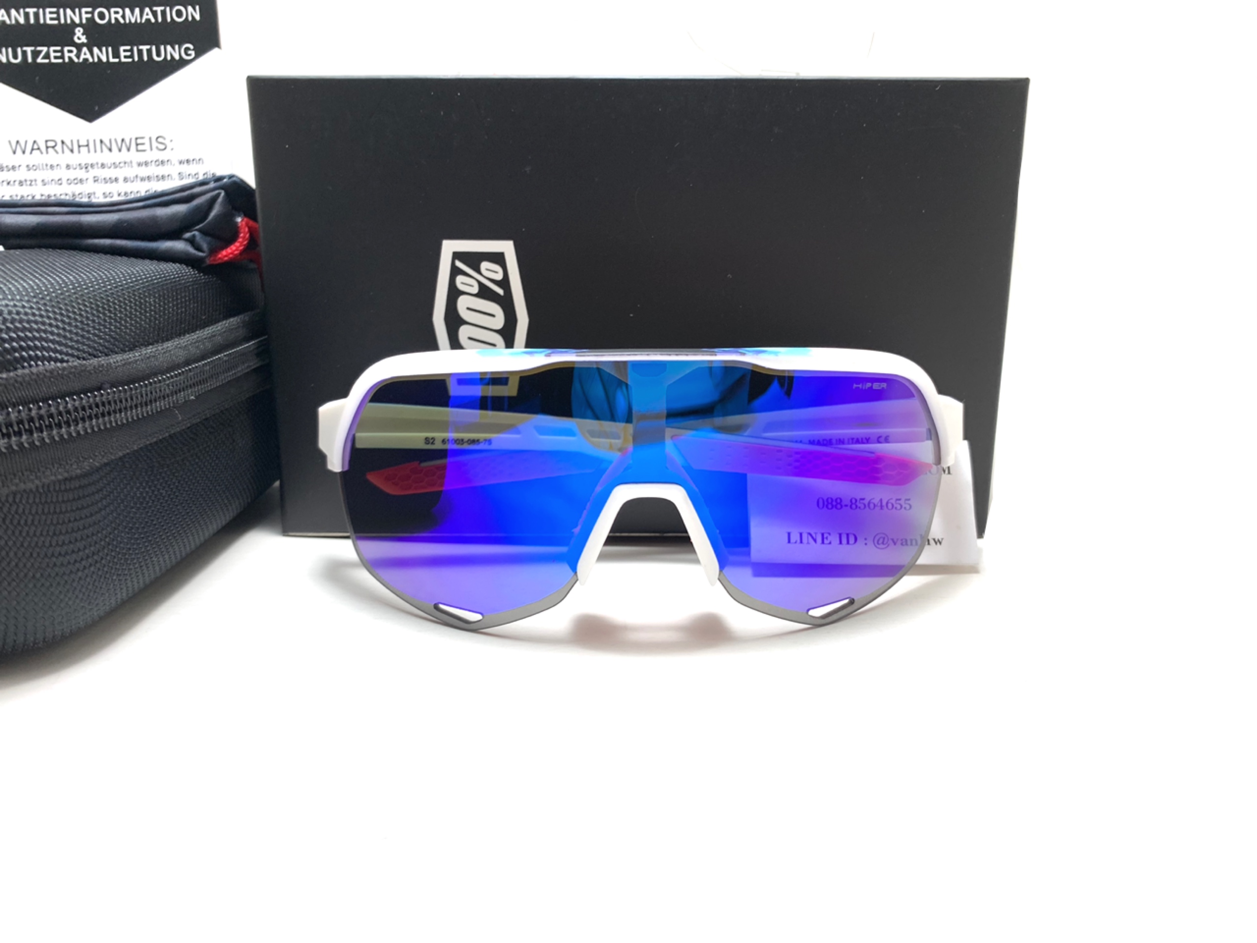 แว่นกันแดด แว่นตาปั่นจักรยาน 100% S2 61003-085-75 Matte black/Nero รุ่นใหม่ล่าสุด 2018