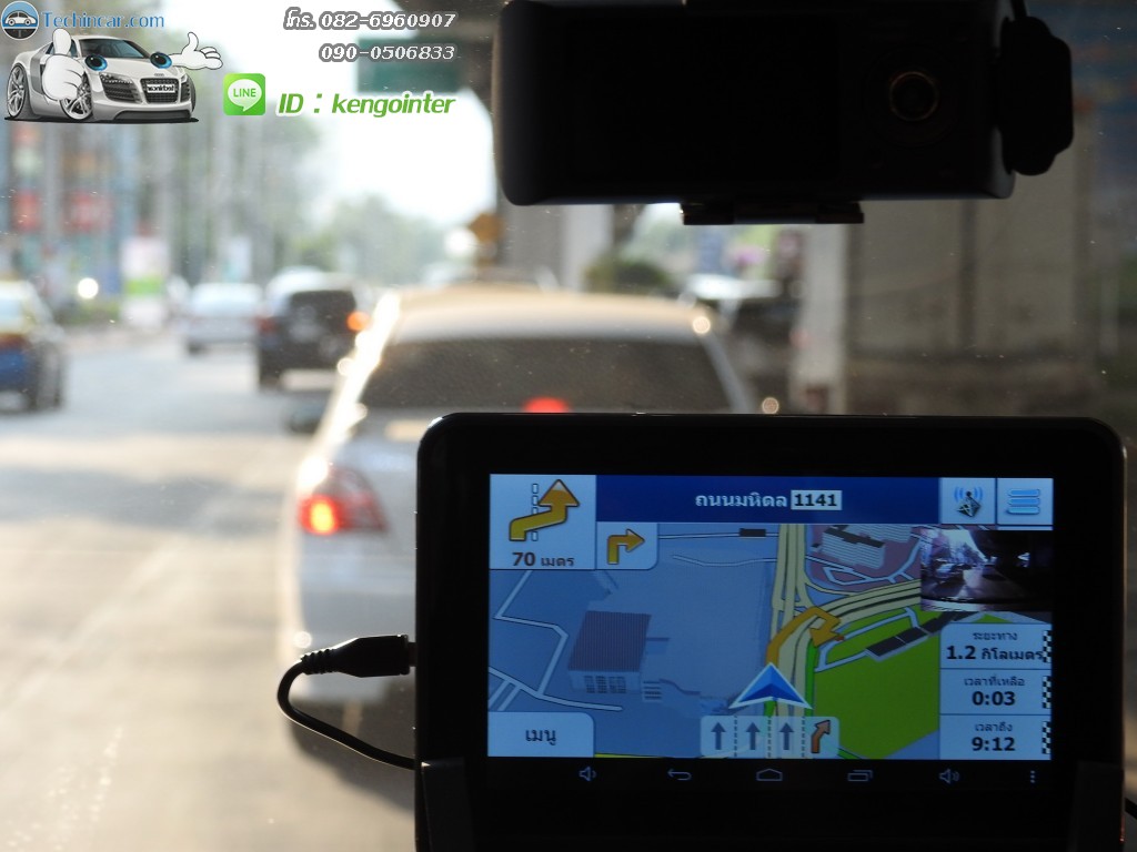 GPSนำทาง รุ่นGT888 16GB+AV-IN + กล้อง ระบบ Android CPU 2core 1.5Ghz 512DDRram 16GB memory + AV-IN
