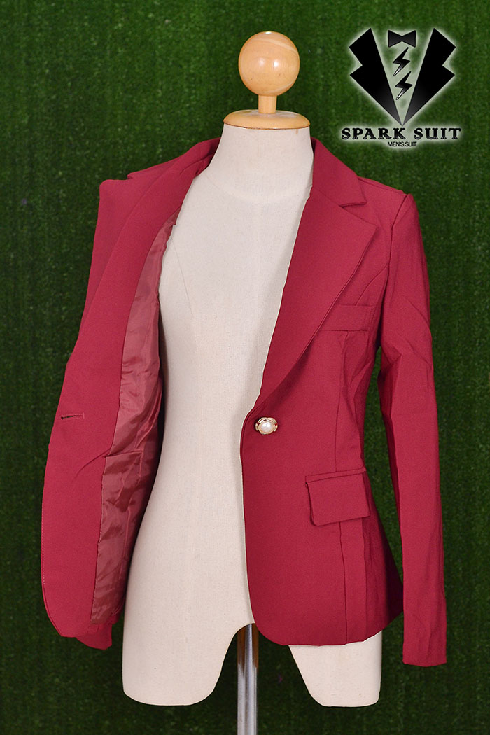 เสื้อสูทผู้หญิง เสื้อสูทใส่ทำงาน สีแดงไวน์ พร้อมส่ง M,L