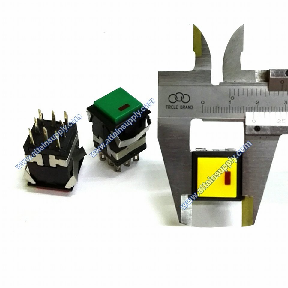 สวิทช์กดติด-ปล่อยดับ 220V/8ขาเหลี่ยมมีไฟ*หลอดไฟค่า 3V./สีแดง