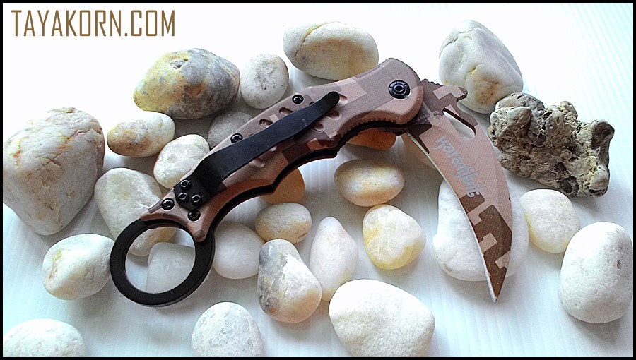 มีดคารัมบิตแอร์ฟ็อกเดสเสิร์ทคาโม่ Air Fox Desert Camo Karambit TKKB-AD2