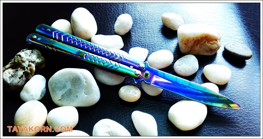 มีดซ้อมควง บาลีซองเรนโบว์ไดมอนด์เทรนเนอร์ Rainbow Diamond Balisong Trainer