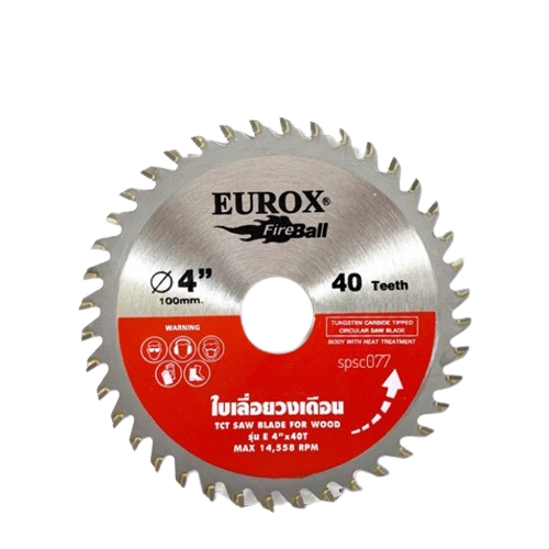 ใบเลื่อยวงเดือน EUROX 4" x 40T