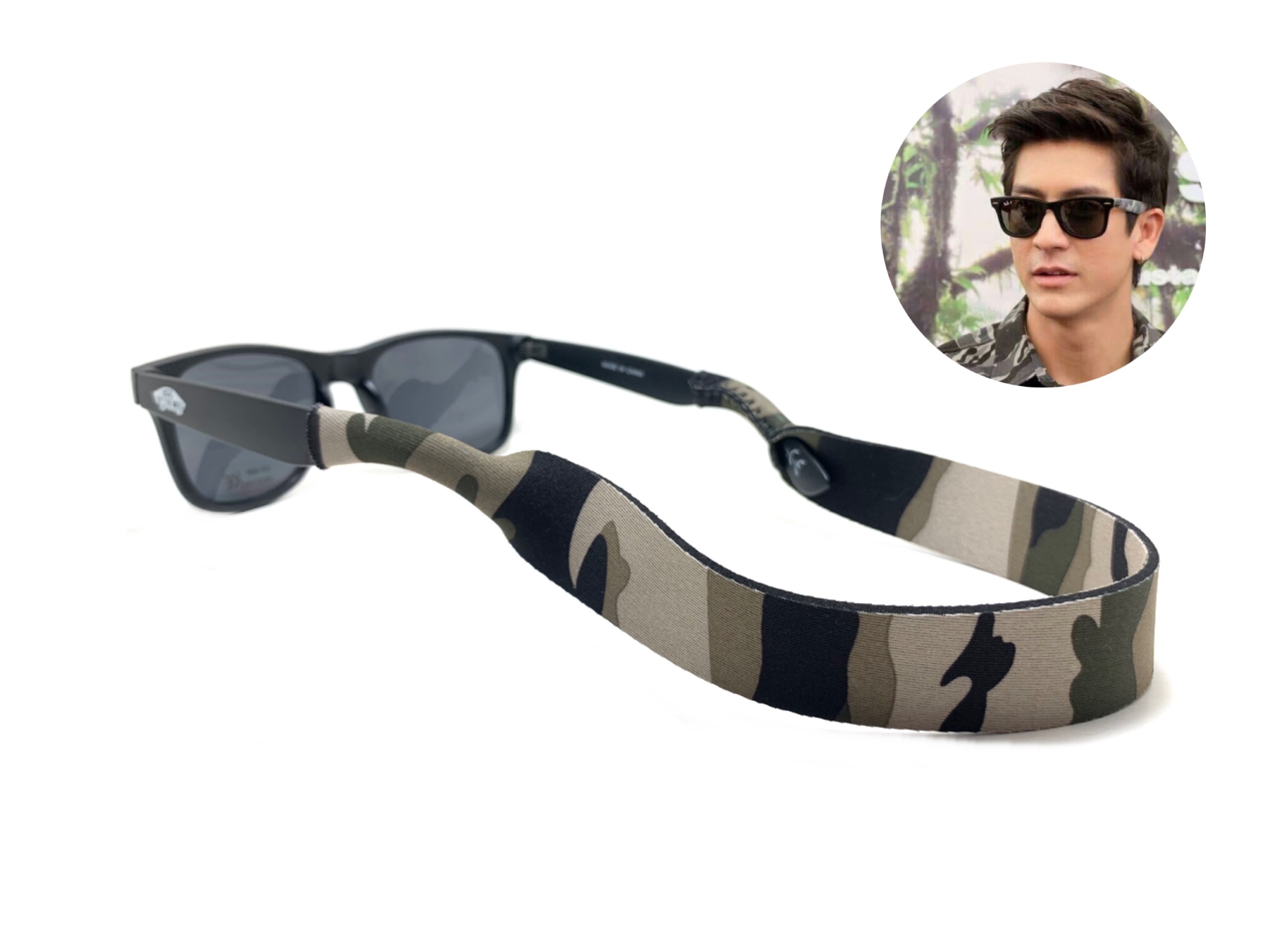 สายคล้องแว่น Army วัสดุ Neoprene ทำความสะอาดง่าย ระบายเหงื่อได้ดี น้ำหนักเบา