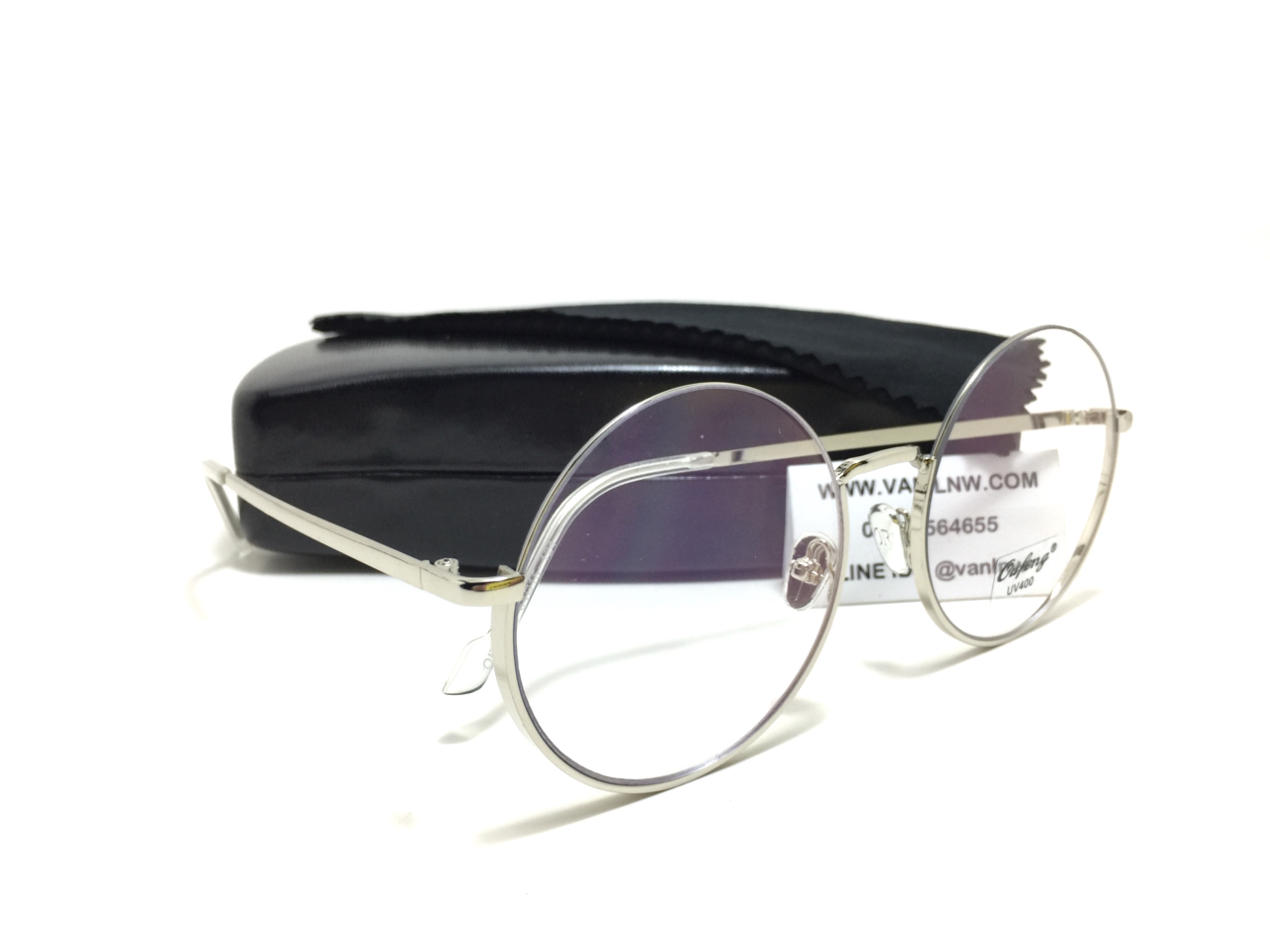 แว่นกันแดดแฟชั่น Round Silverframe Transparent Sheet 8386 64-15 124 <ใส>