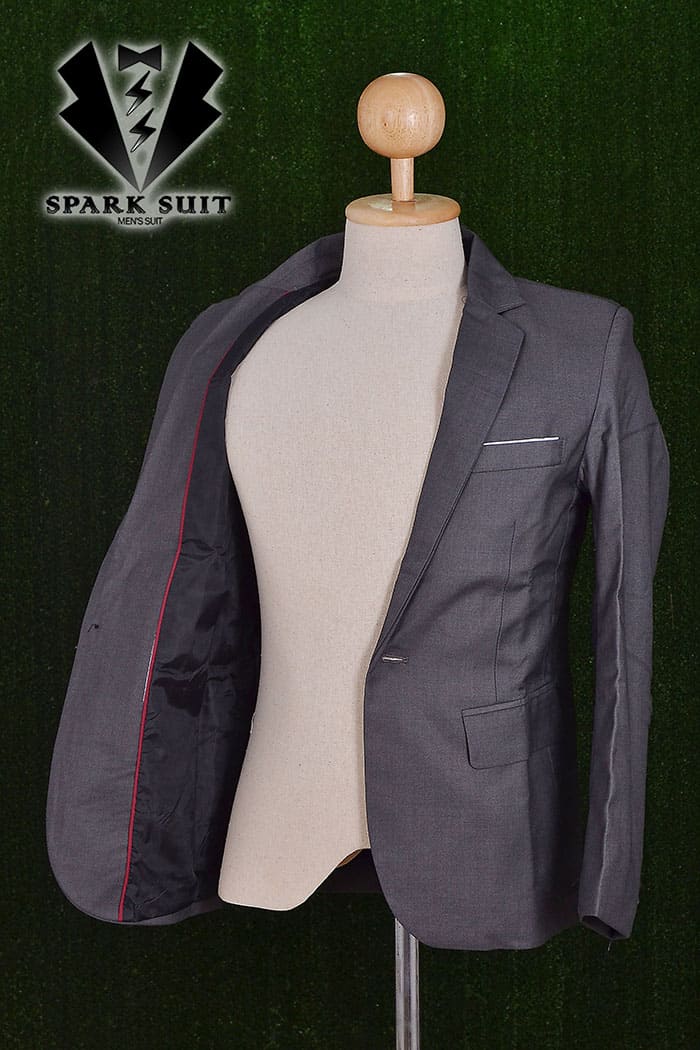สูท,เสื้อสูท ผ้าคอตตอน เกรดA สีเทา พร้อมส่ง XL