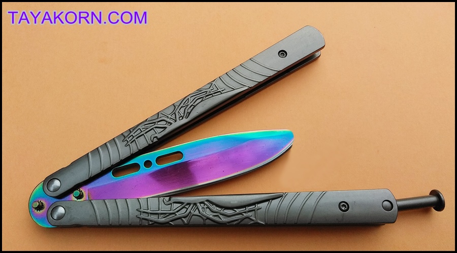 มีดซ้อมควง บาลีซองซิลเวอร์สไปเดอร์ Silver Spider Balisong Trainer TKBS-BT4TR