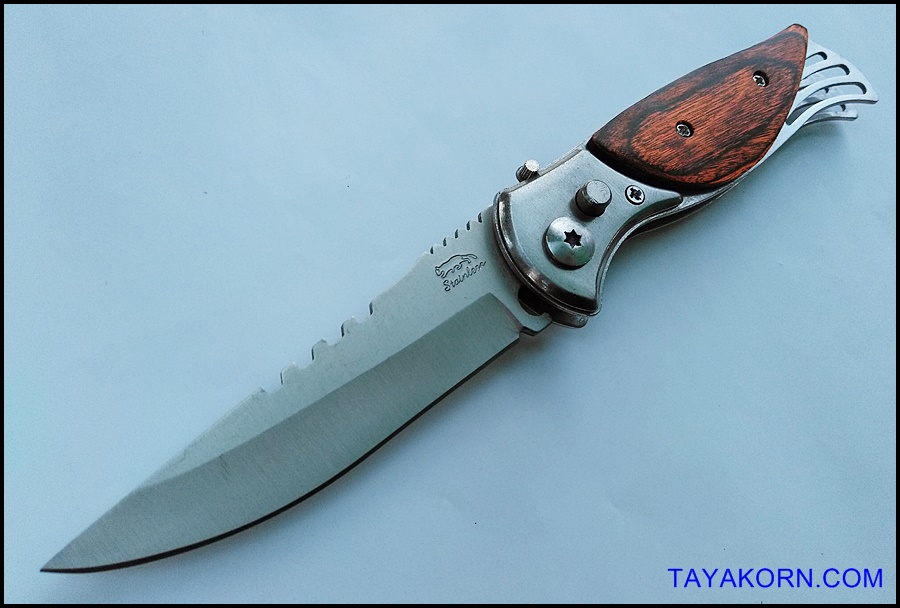 มีดสปริง ไพน์วู้ด แบบบี PineWood B Folding spring Knife TKFD-PW2