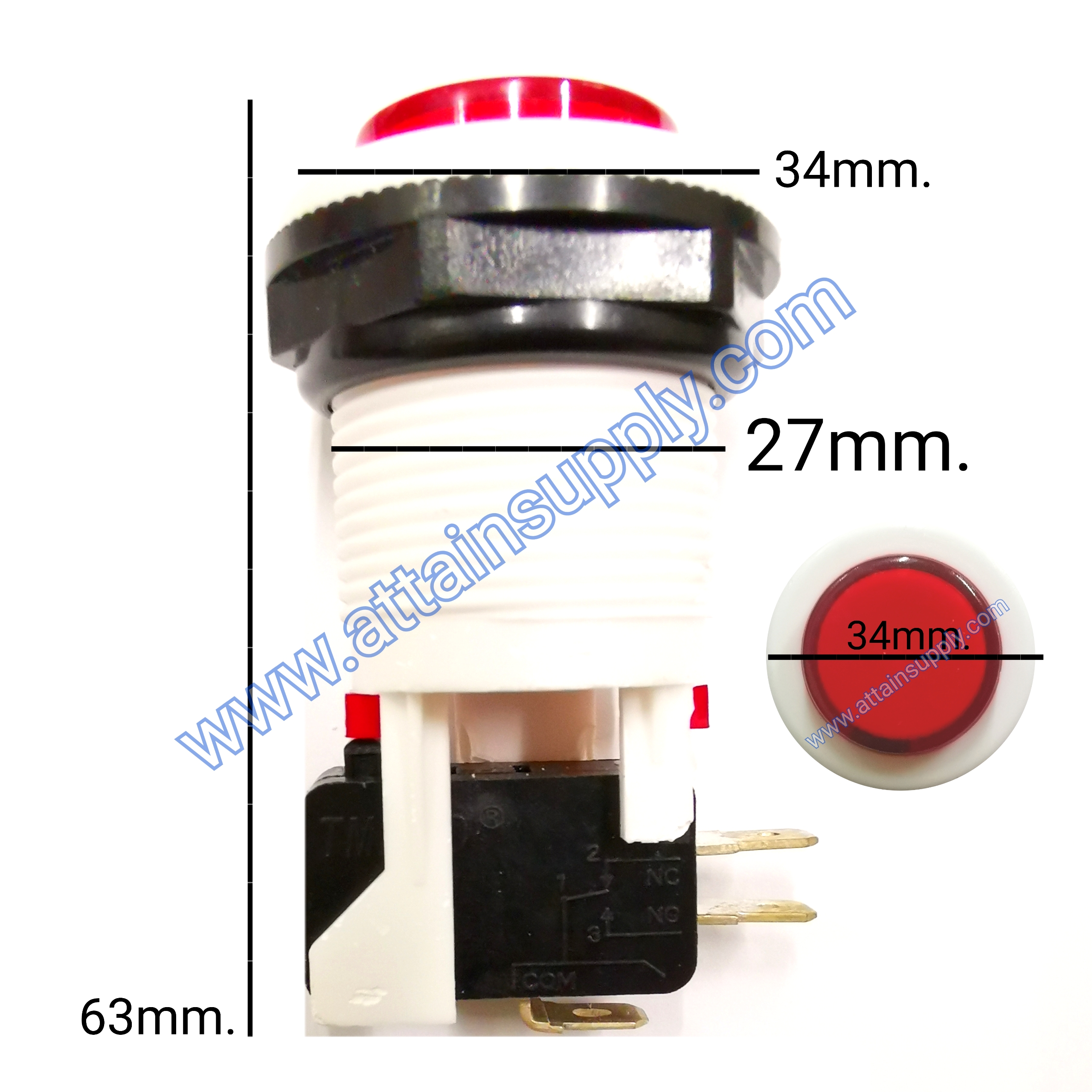 สวิทช์กดติด-ปล่อยดับ NO.13-MICRO/RED