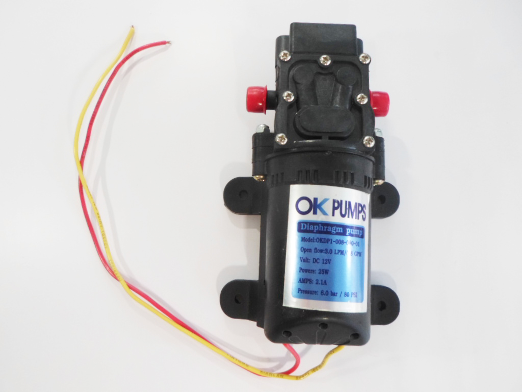 ปั๊มน้ำ DC 12V รุ่น OK- 01 ( 6 บาร์ ) ( No Pressure switch ) ( ปั๊มพ่่นหมอก )