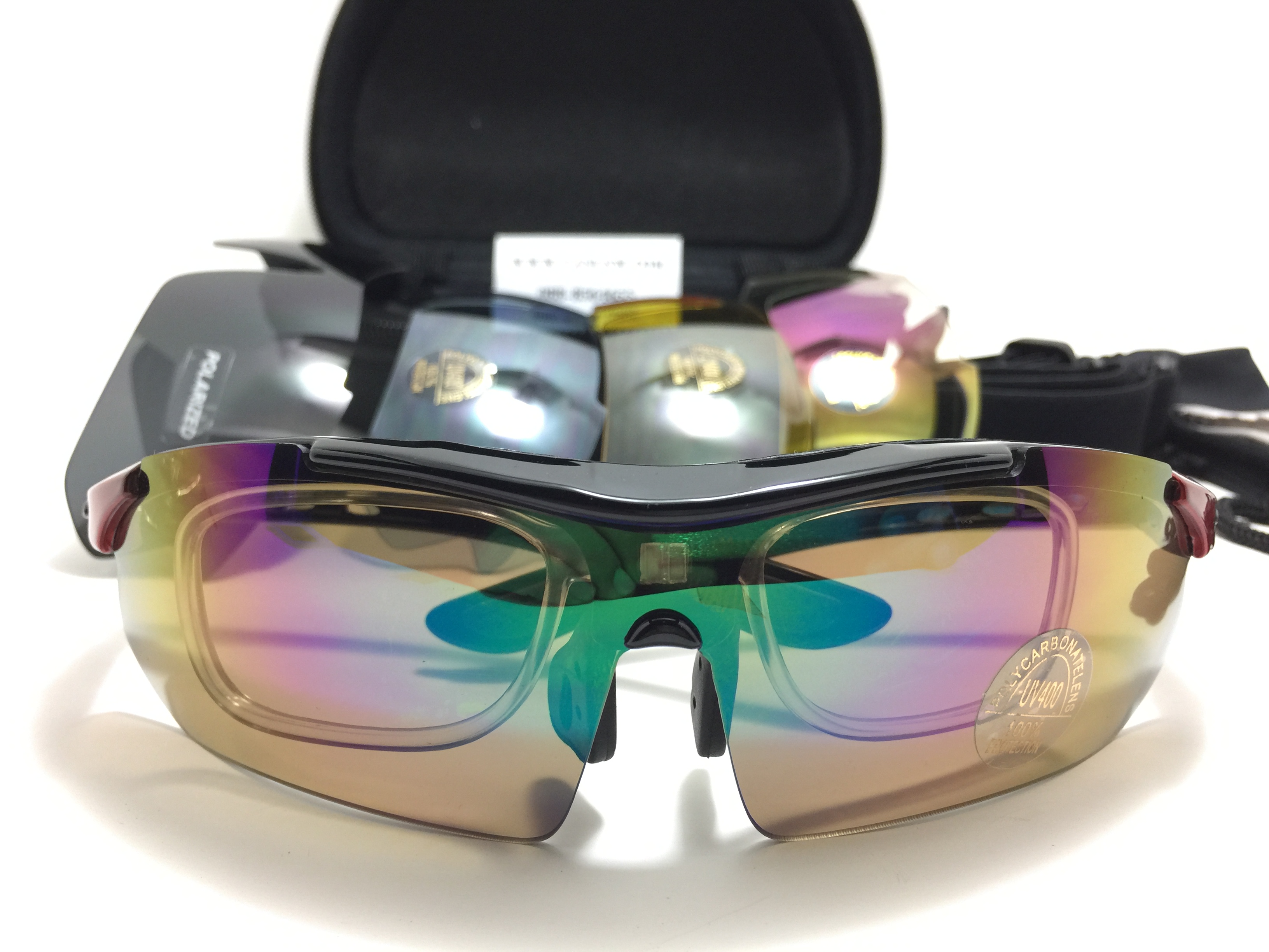 แว่นตาปั่นจักรยานทรงสปอร์ต <ชุด 5 เลนส์>