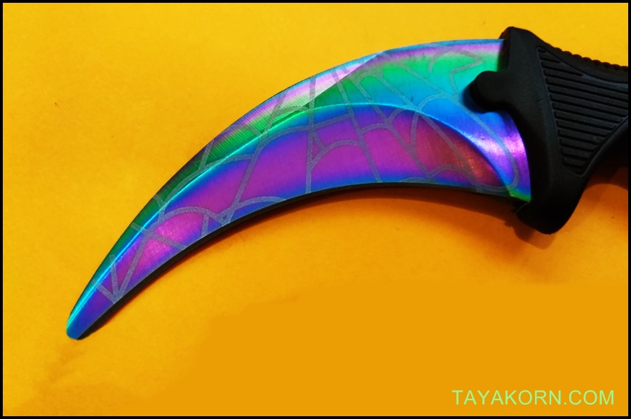 มีดซ้อมควง คารัมบิตเรนโบว์สไปเดอร์ Rainbow Spyder Karambit Knife