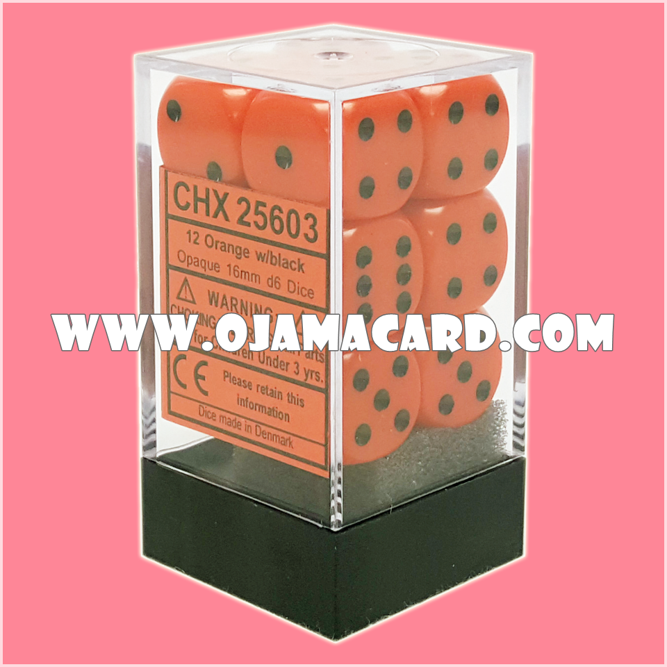 Chessex 16MM D6 Dice Block — Opaque : Orange / Black「1 Dice」