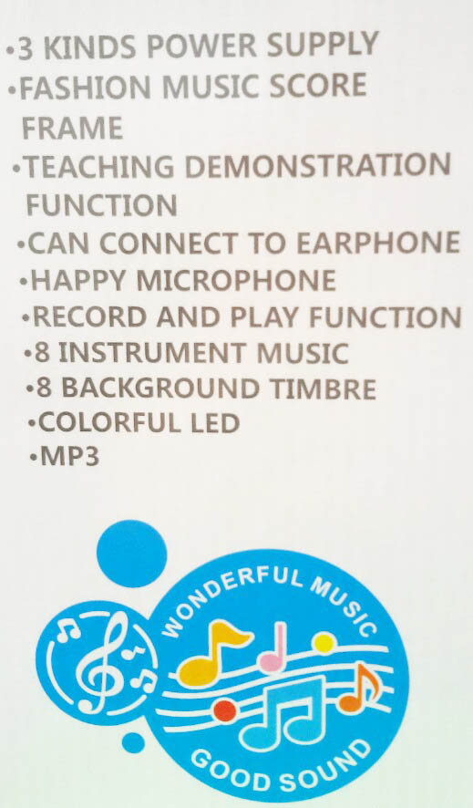 เปียโนของเล่นเด็ก เปียโดเด็ก อุปกรณ์ครบเซต สีฟ้า