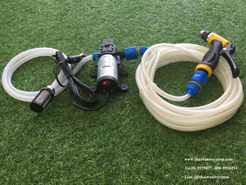 ชุดปั๊มล้างรถ 12V แรงดัน 9 บาร์ ( ที่จุดบุหรี่ )