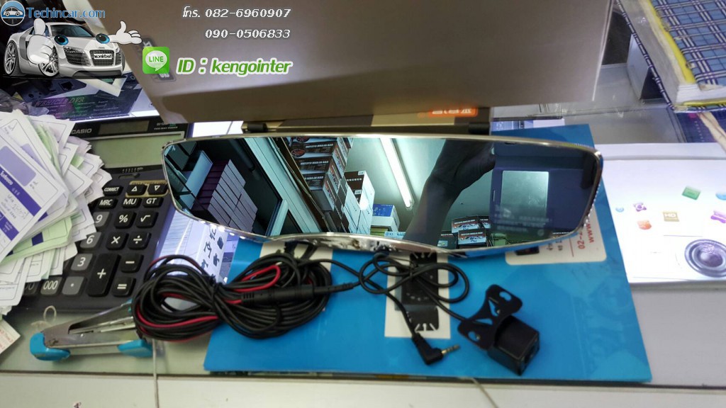 กล้องจอกระจก2016 จอ5.0" + กล้องวีดีโอหน้าหลัง + กล้องถอยหลัง Car Camcoder Q3 รุ่นใหม่ล่าสุด